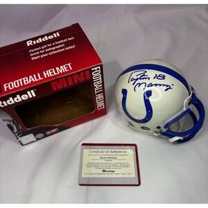 Peyton Manning Autographed Riddell Mini Helmet Indianapolis Colts NFL Football